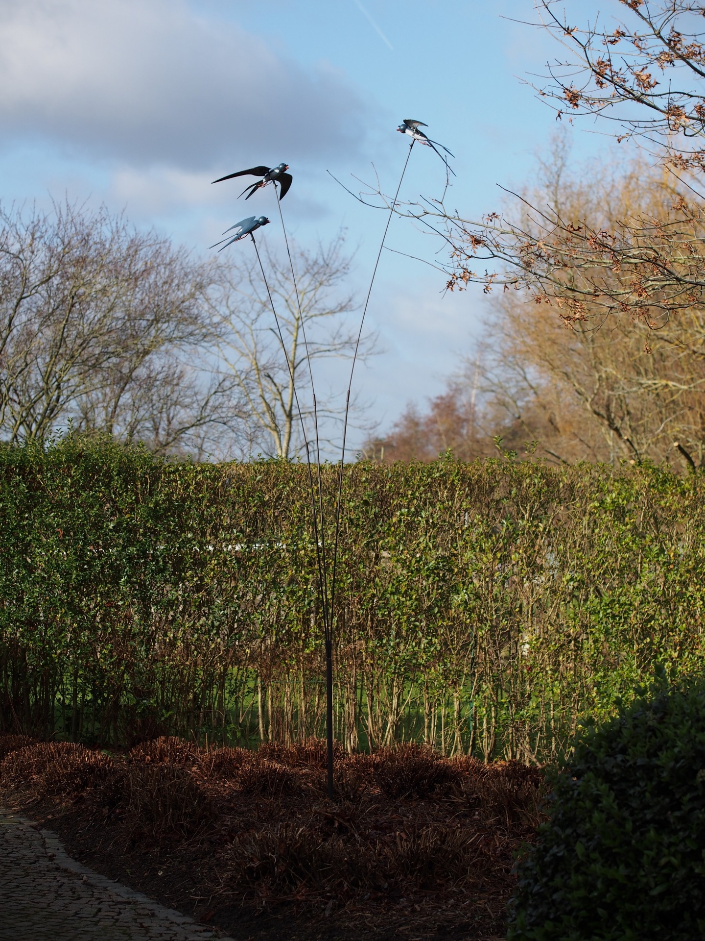 Gartenpfahl 3 Vögel sehr hoch 360cm