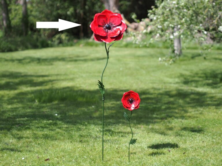 SPERMUOY Tuinsteker, roestbloemen, tuindecoratie voor buiten, 10 stuks, metalen bloemensteker, roestdecoratie, roeststeker, tuin, plantensteker, metalen steker, roestdecoratie voor gazon, binnenplaats