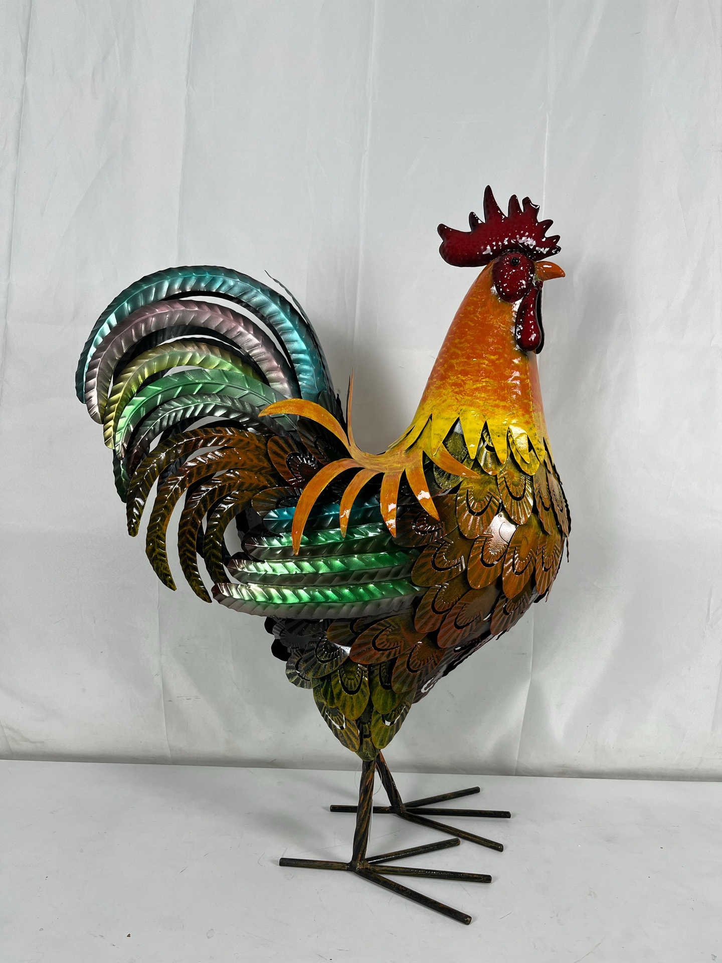 Metallfigur großer Hahn 81cm