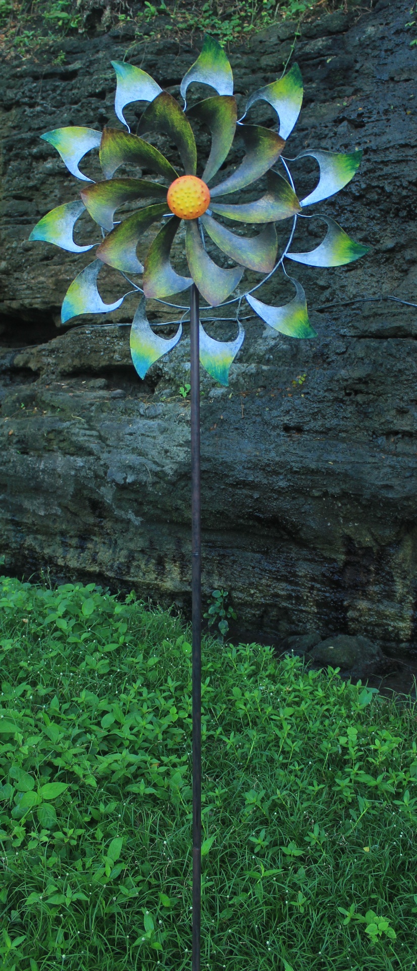 Metalen windmolen natuurlijke kleuren 206cm