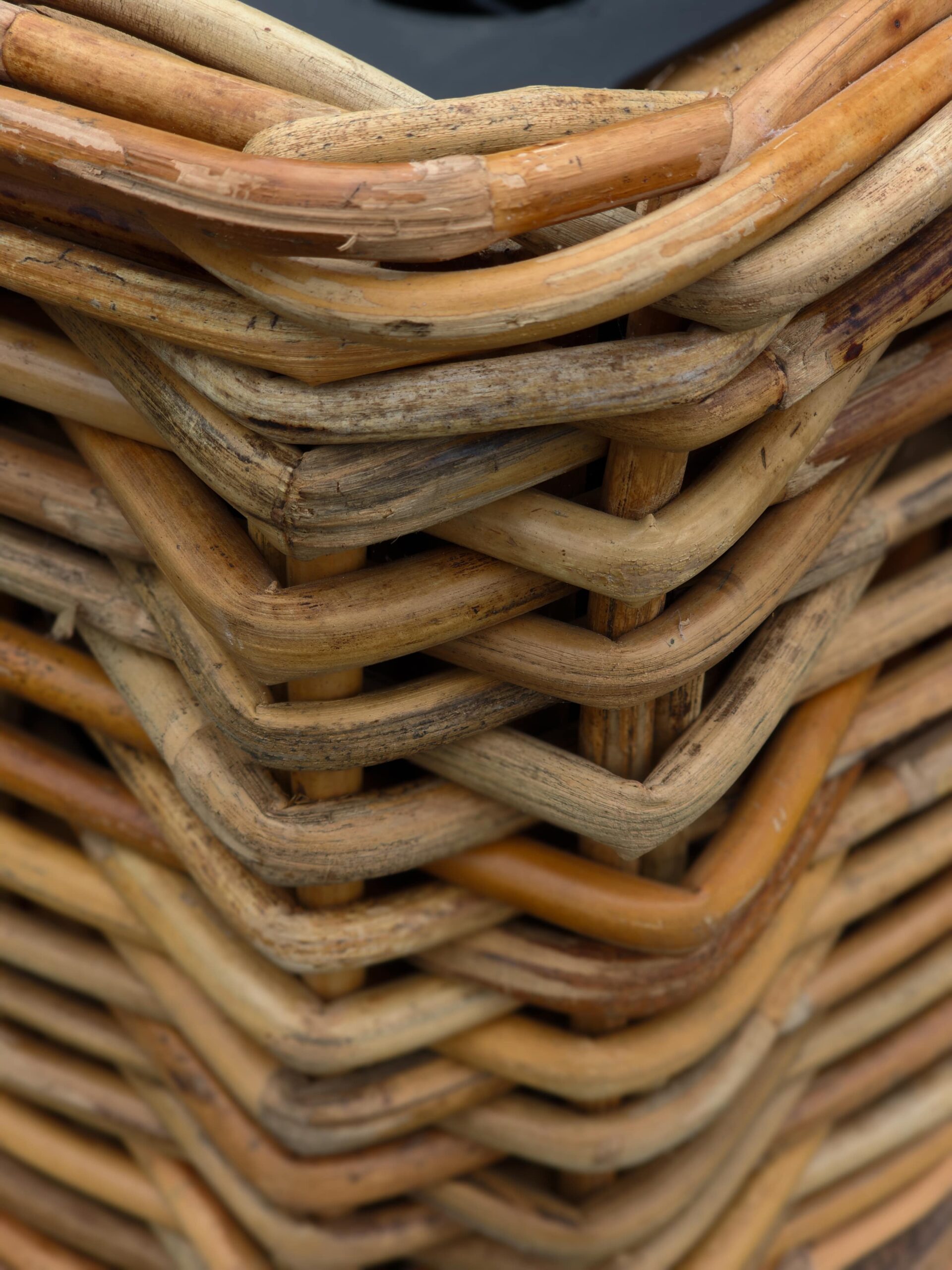 Blumenkasten Rechteck aus dickem Rattan 93cm mit Innenbehälter