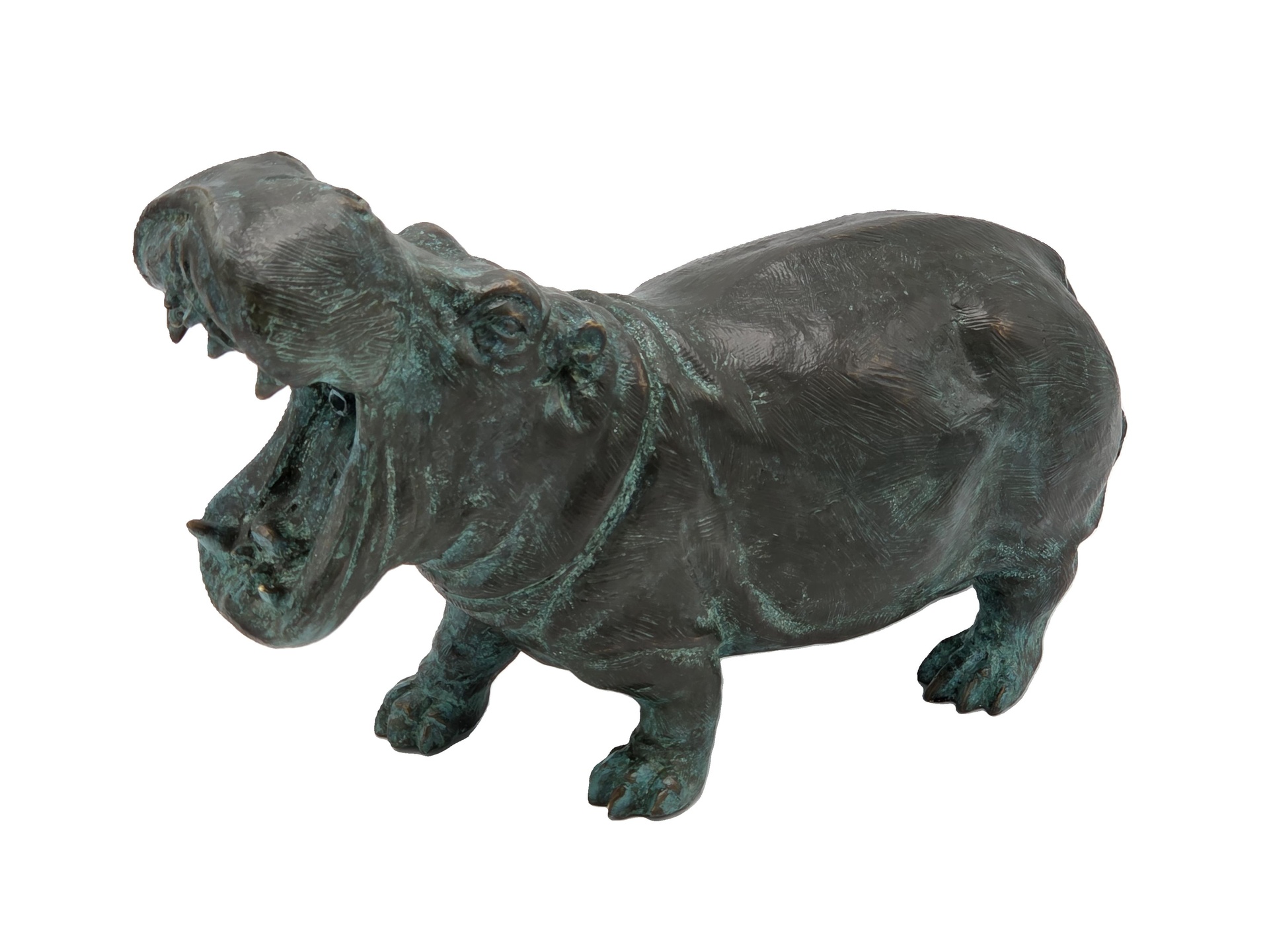 Bronzen beeld / waterfontein Nijlpaard 36cm