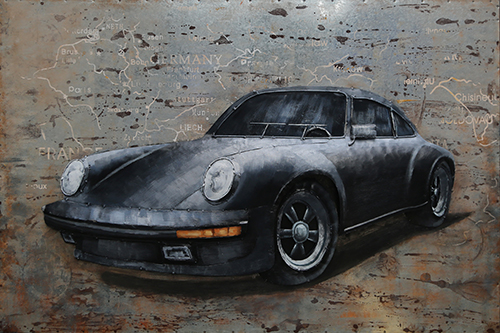Metal 3d painting Sports car 120x80cm