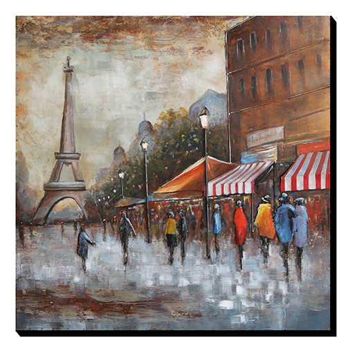 Metalen 3d schilderij Parijs 60x60cm