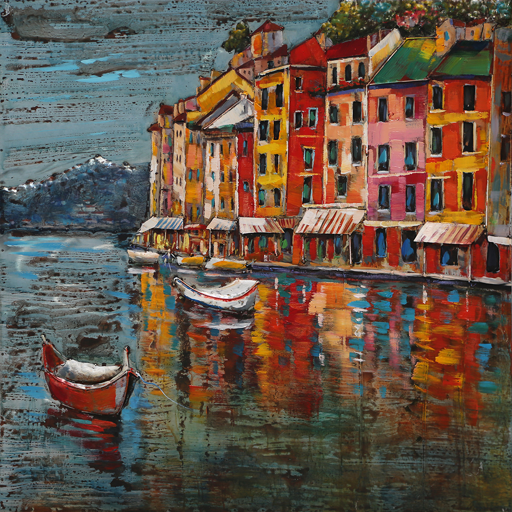 Metalen 3d schilderij Venetië 100x100cm