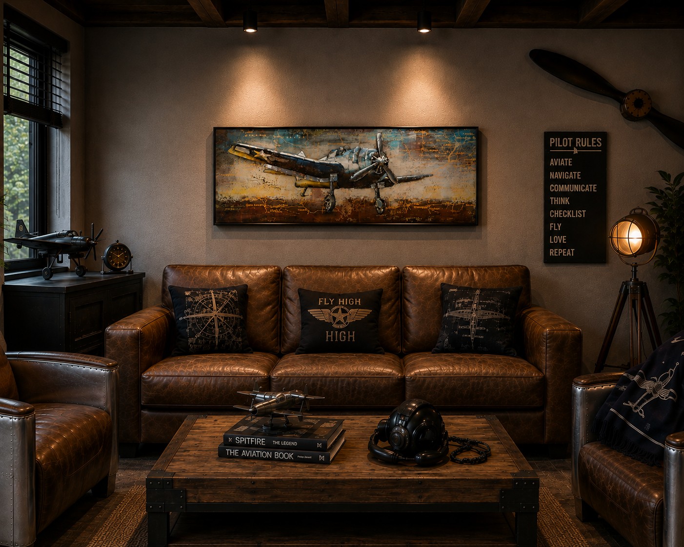 Metal 3d painting Airplane 180x60cm