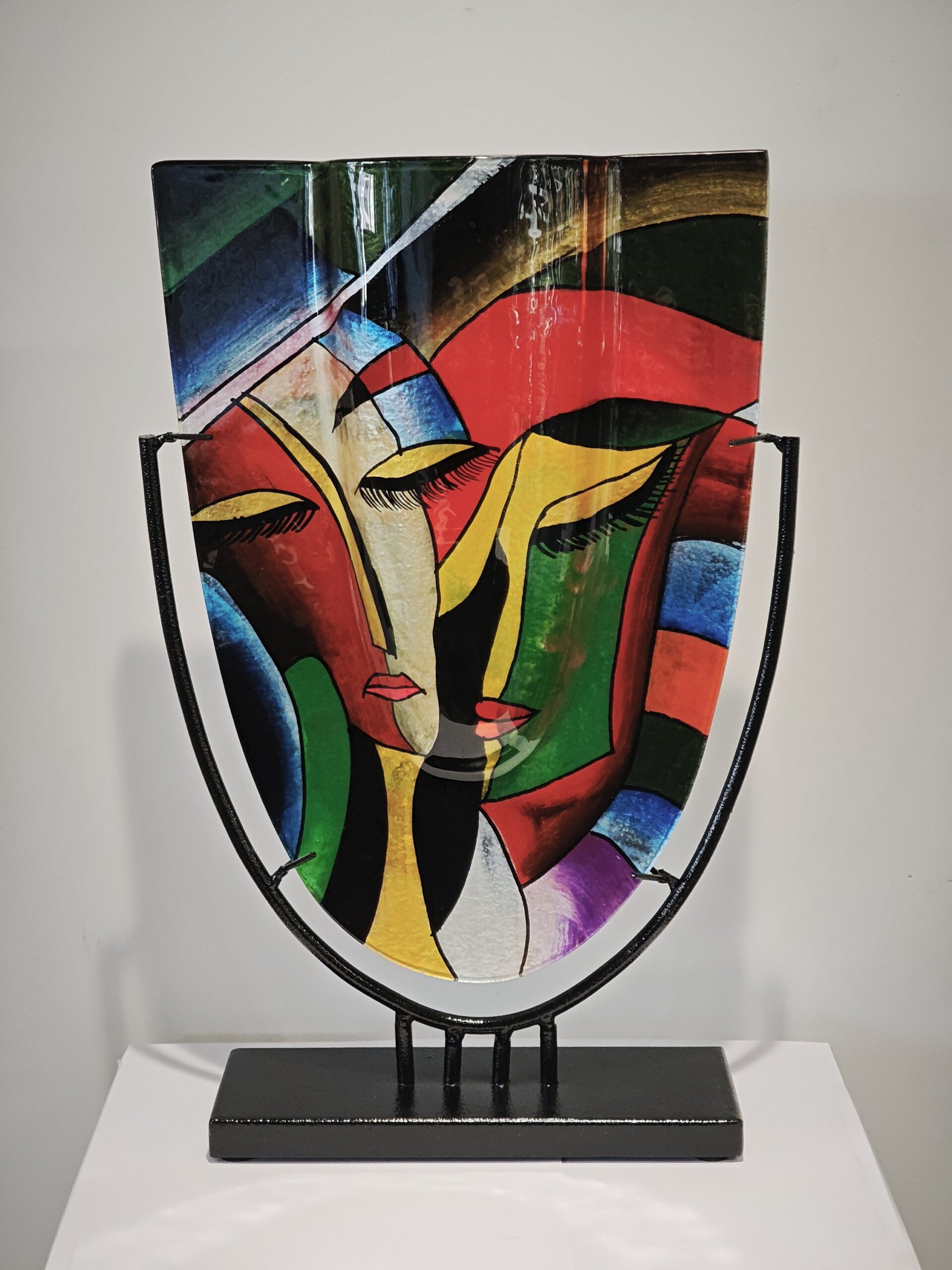 Glasvaas hoog recht Faces 44cm