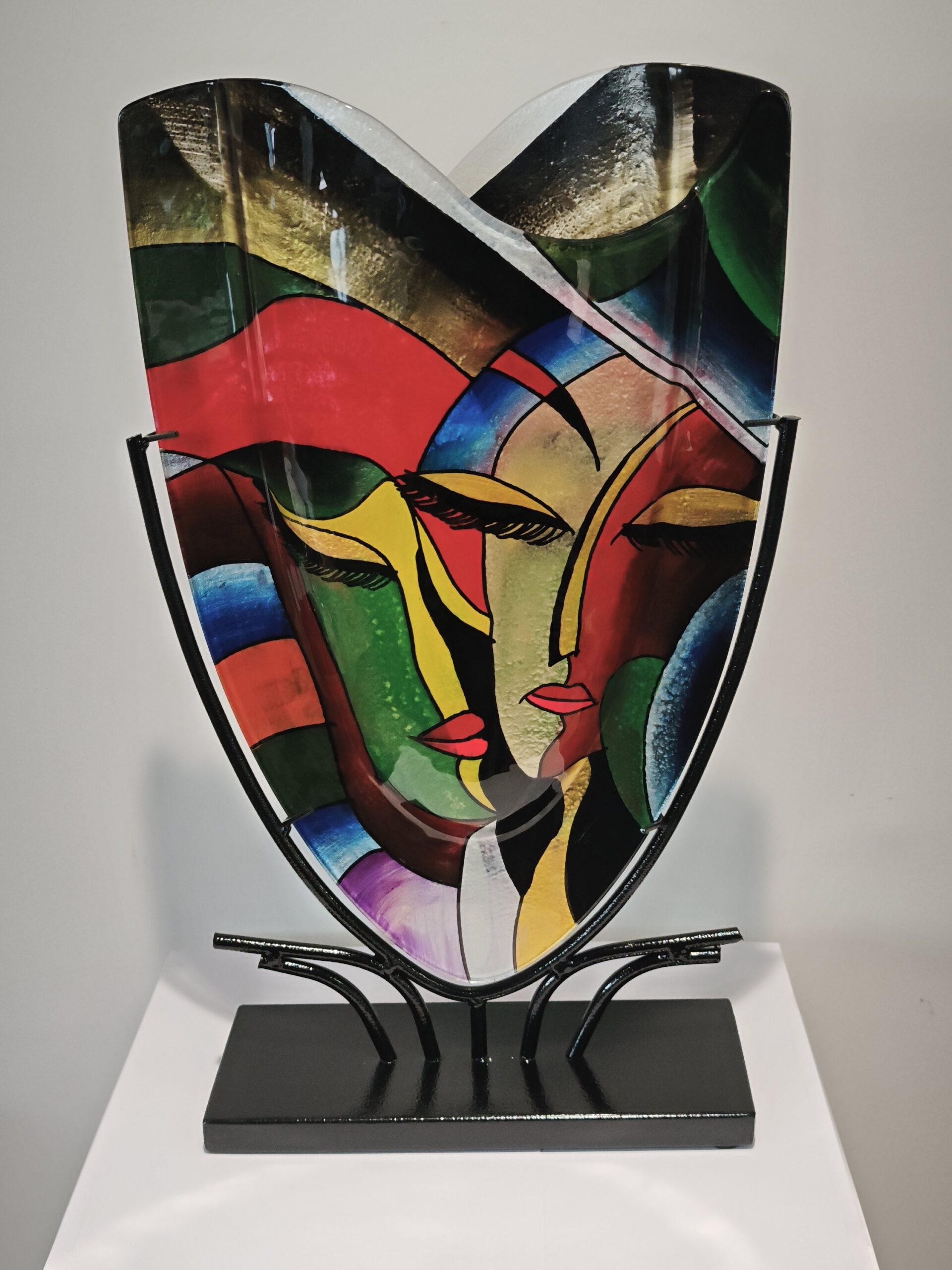 Glasvaas hoog Faces 48cm