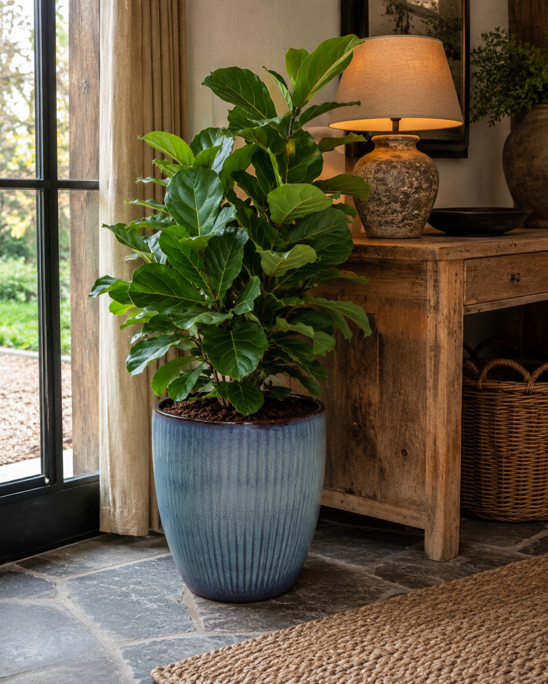 keramiek pot blauw 46cm - Eliassen.nl