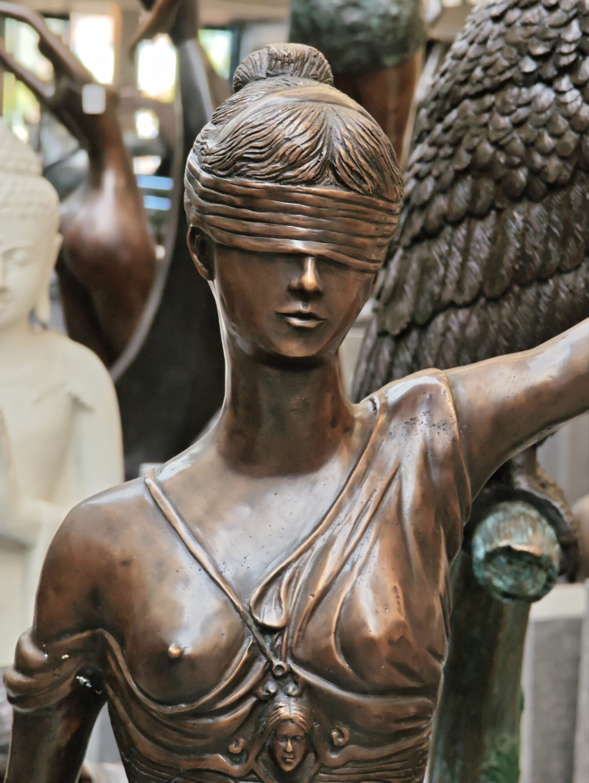 Beeld Vrouwe Justitia brons 160cm