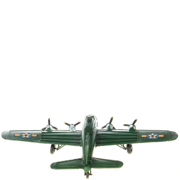 Miniatur Zinn Bomber grün 41cm