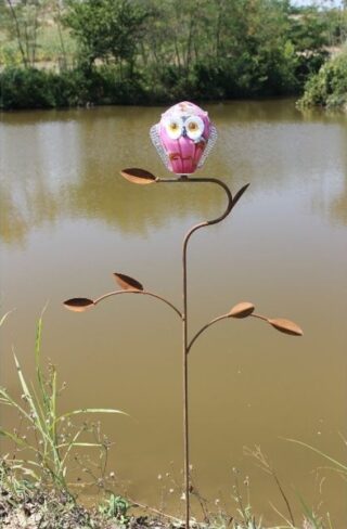 Gartenstab Rostlaube mit Glasbaumeule 150cm in 3 Farbvarianten eliassen.nl