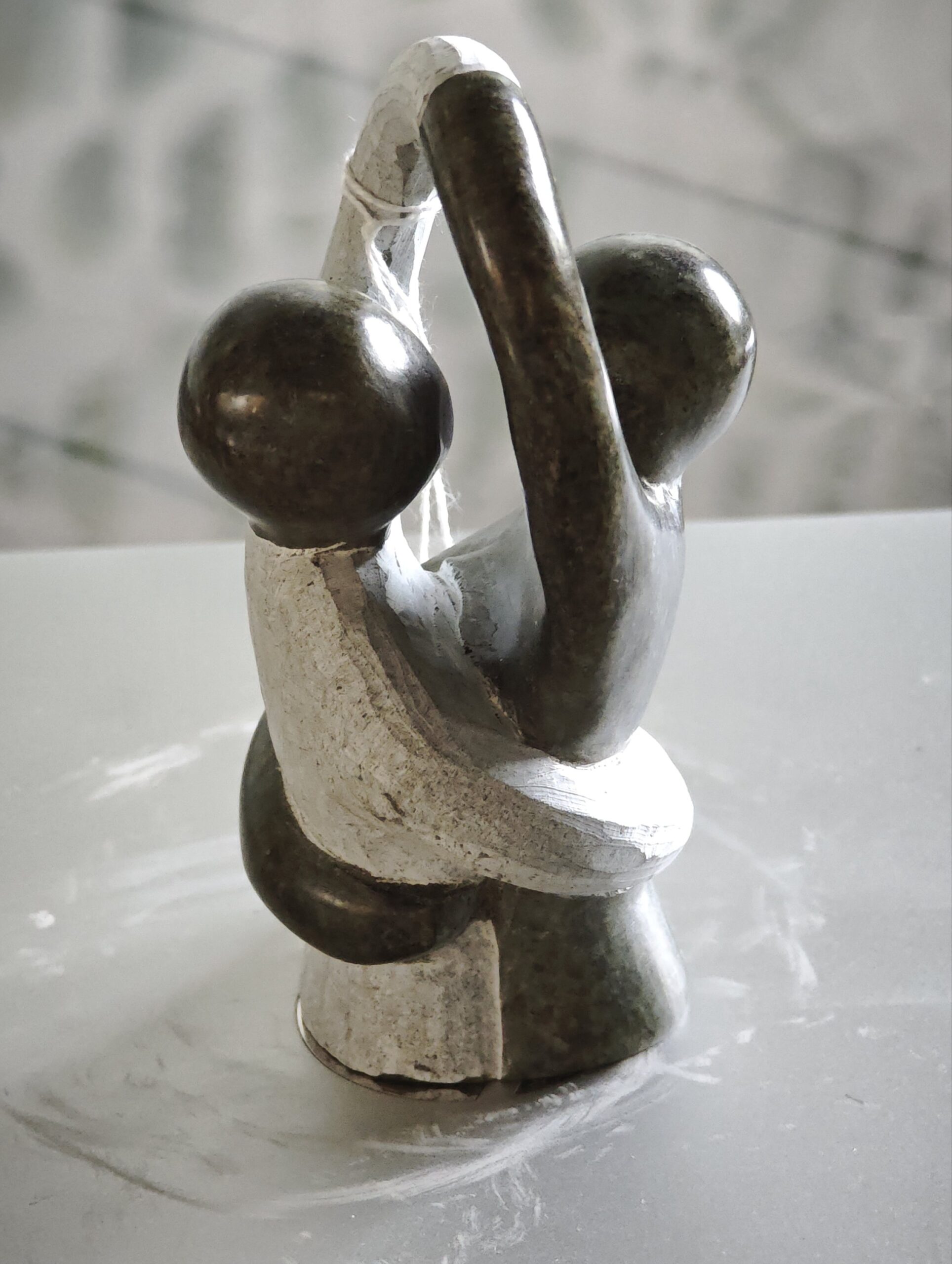 Speckstein Skulptur tanzendes Paar zweifarbig 13cm