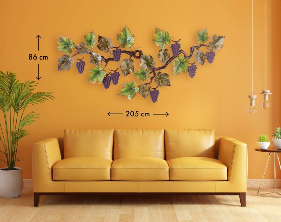 Wanddekoration XXL Weintraubenzweige 205cm