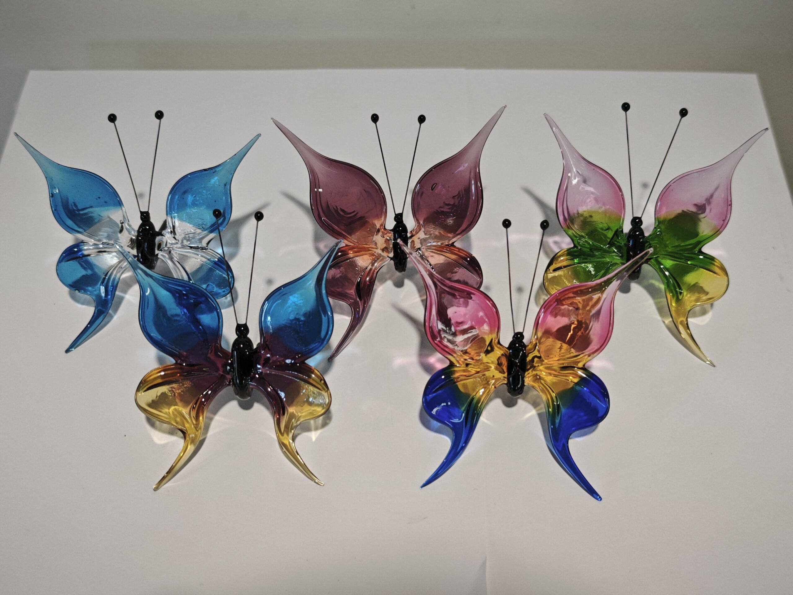 Glazen beeld vlinder glas staand in willekeurige kleur 9cm