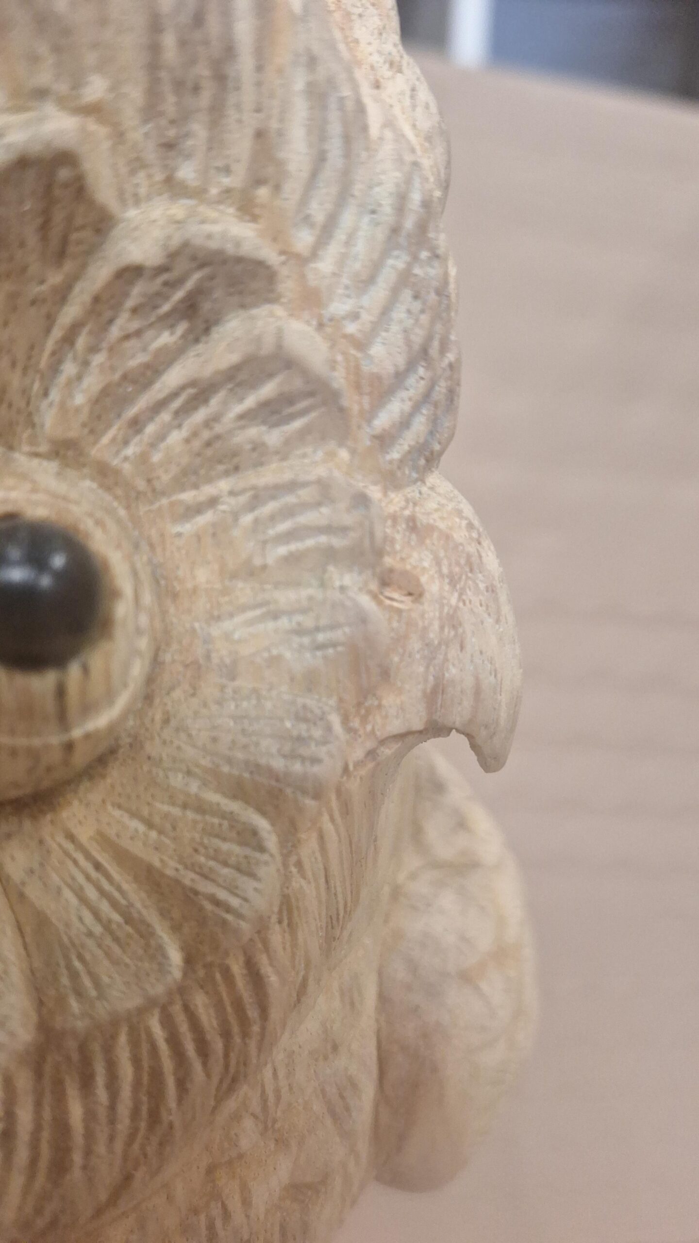 Eule auf Stange mit Eichhörnchen 84cm