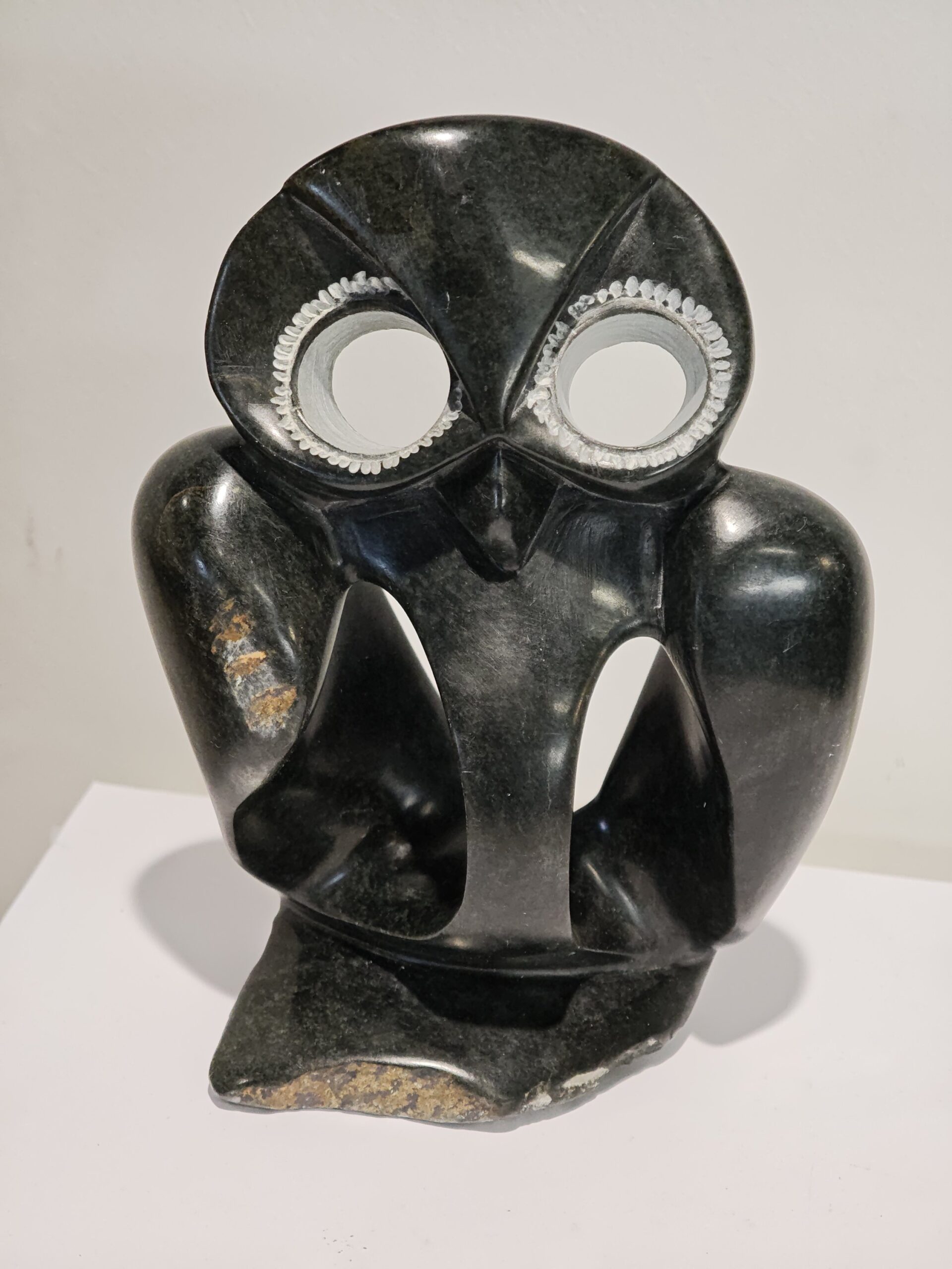 Speksteen beeld abstracte vogel uil klein 20cm