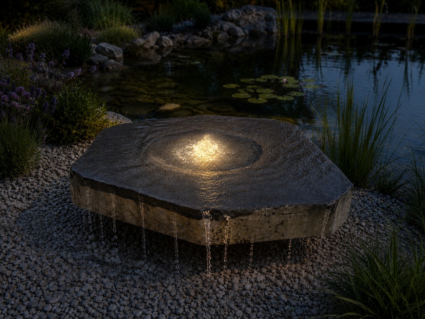 Water platform basalt 15cm thick 70cm
