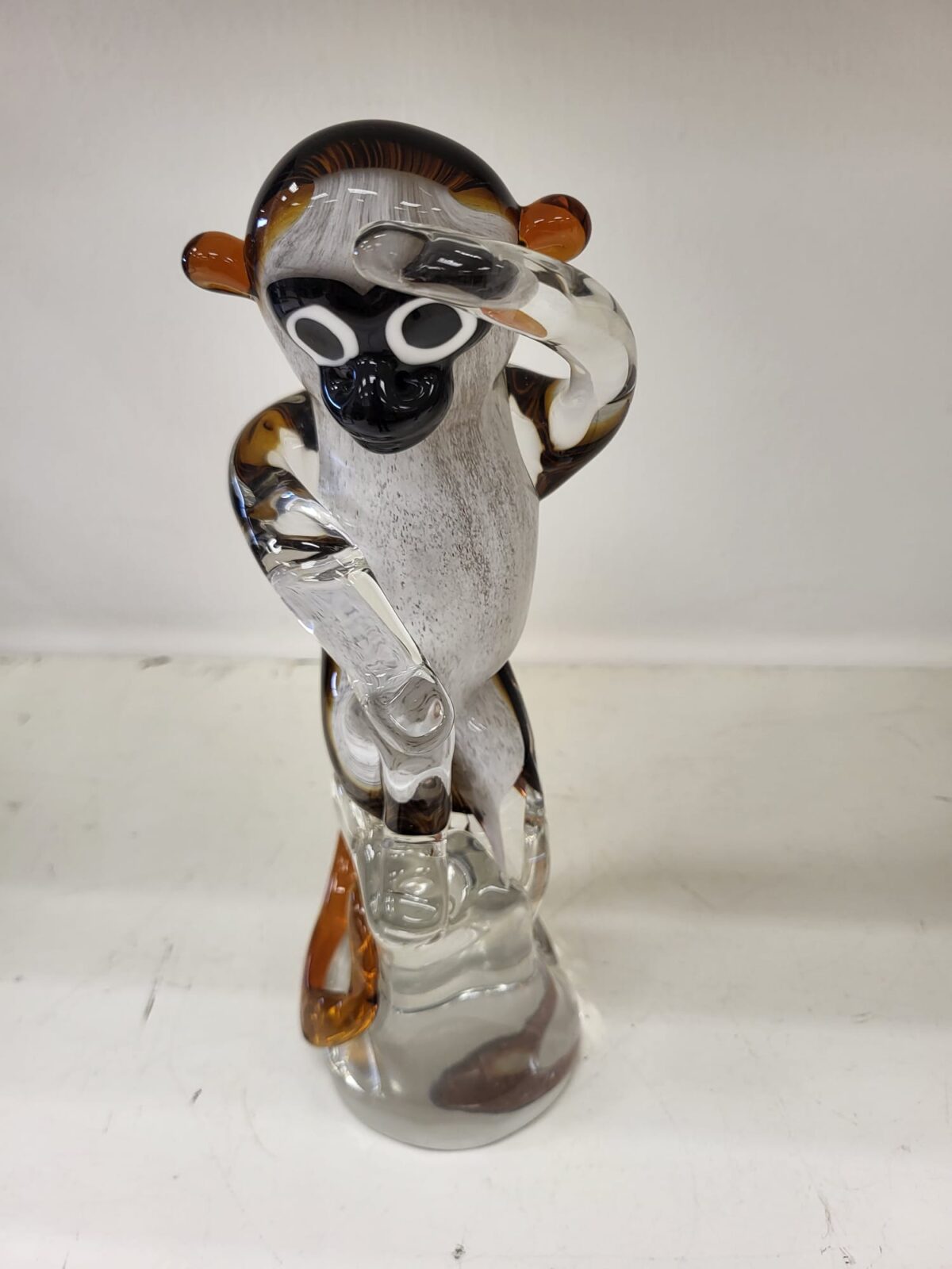 Glass statue animal Monkey sitting 29cm eliassen.co.uk 1