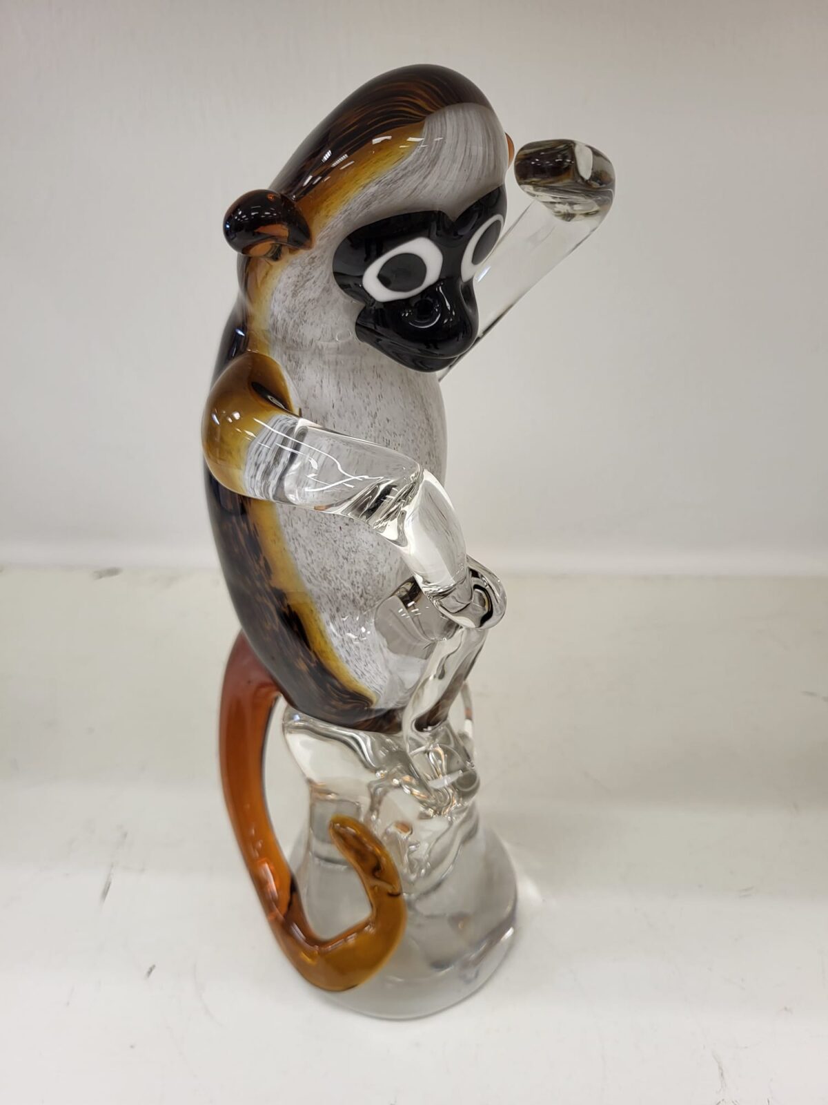 Glass statue animal Monkey sitting 29cm eliassen.co.uk 1