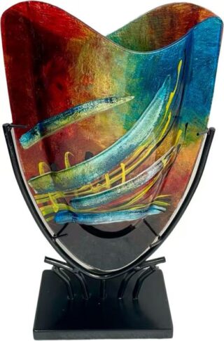 Glasvaas 37cm Leafs Wave Eliassen.nl 2025.6.4