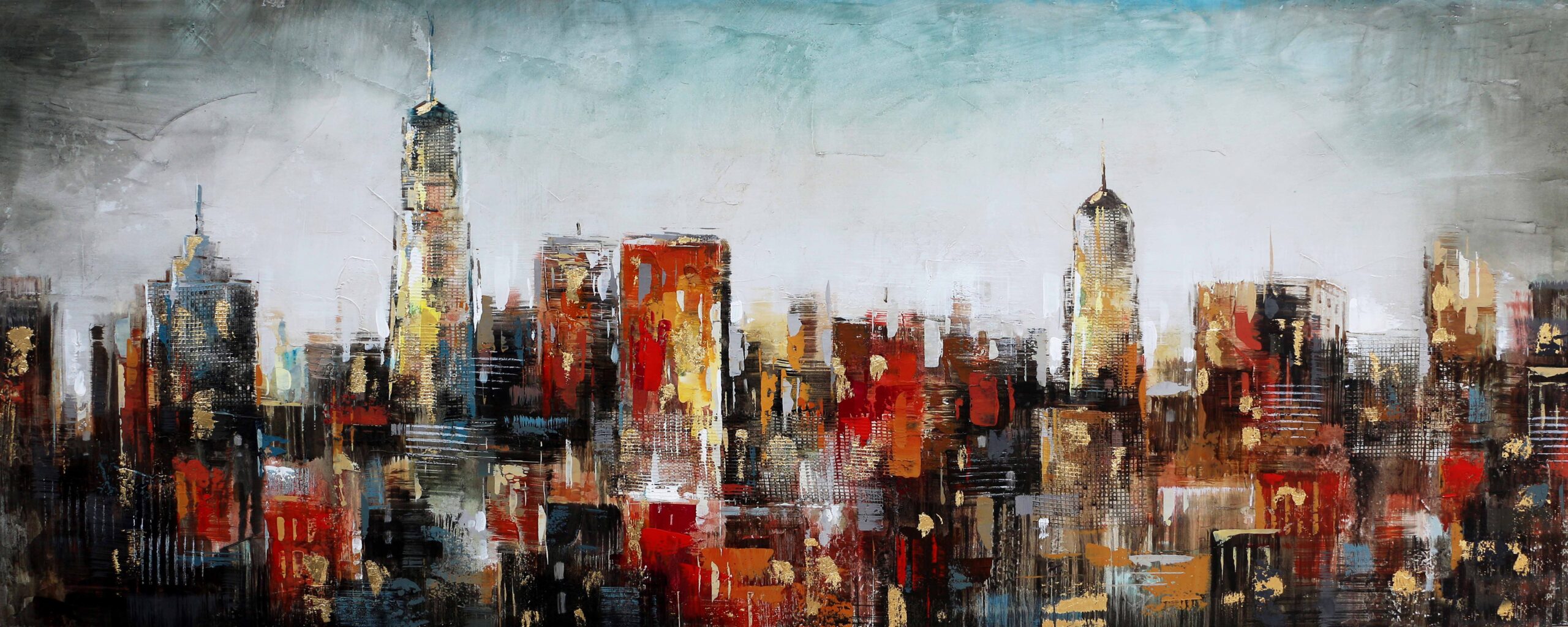 Canvas schilderij Skyline van de stad 150x60cm