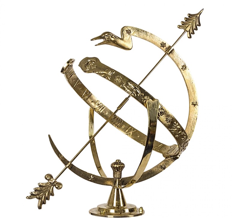 Sonnenuhr Schlange 55cm Messing