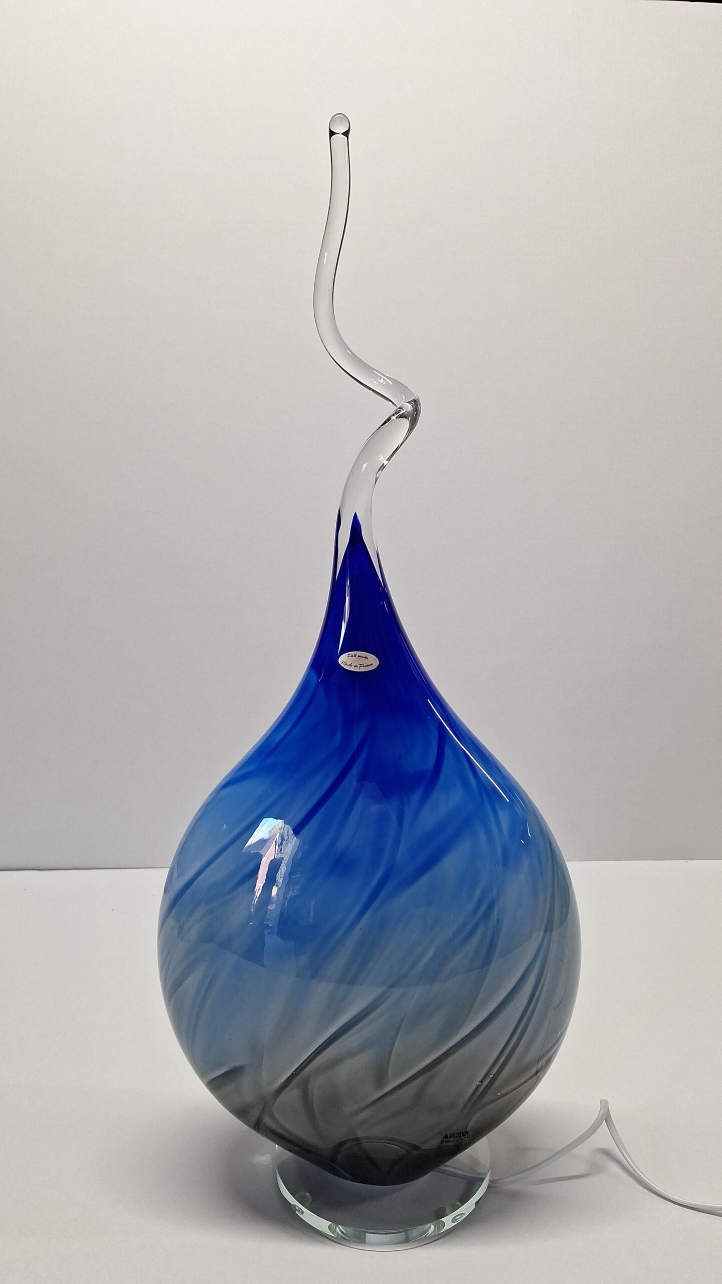 Glasleuchte Arno Frankreich blau-grau 65cm