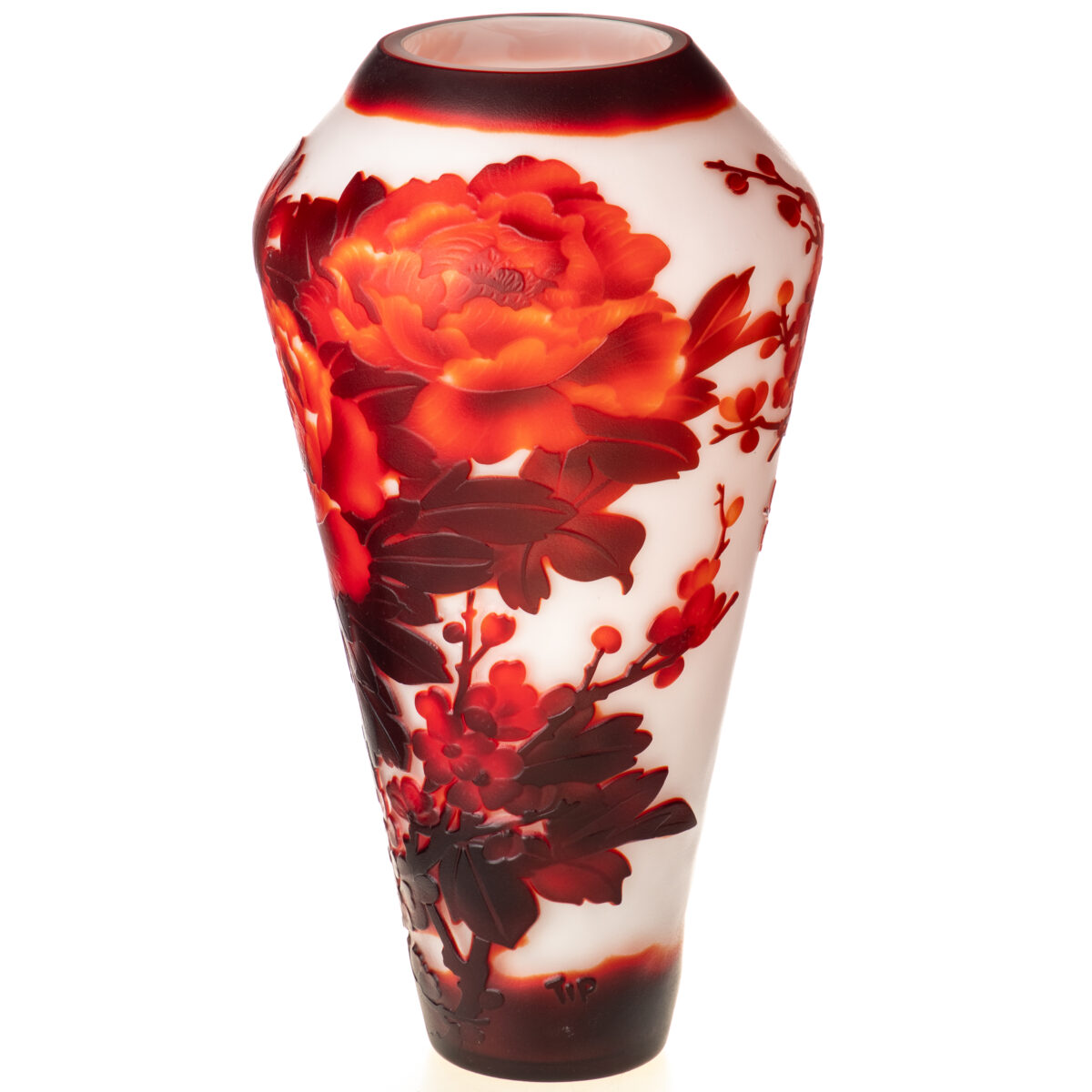 Glass vase Cameo rose hips Eliassen.nl VG121