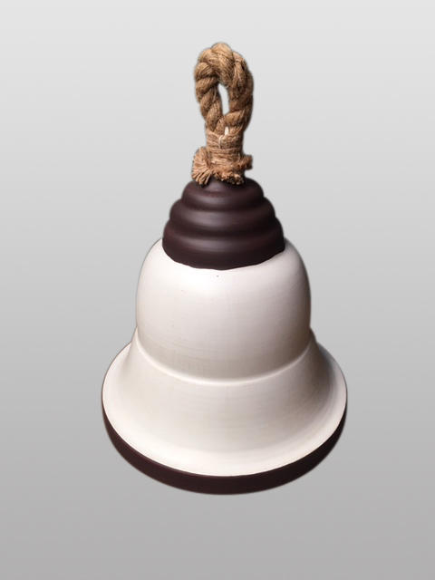 Weihnachtsglocke Metall weiß 43cm hoch