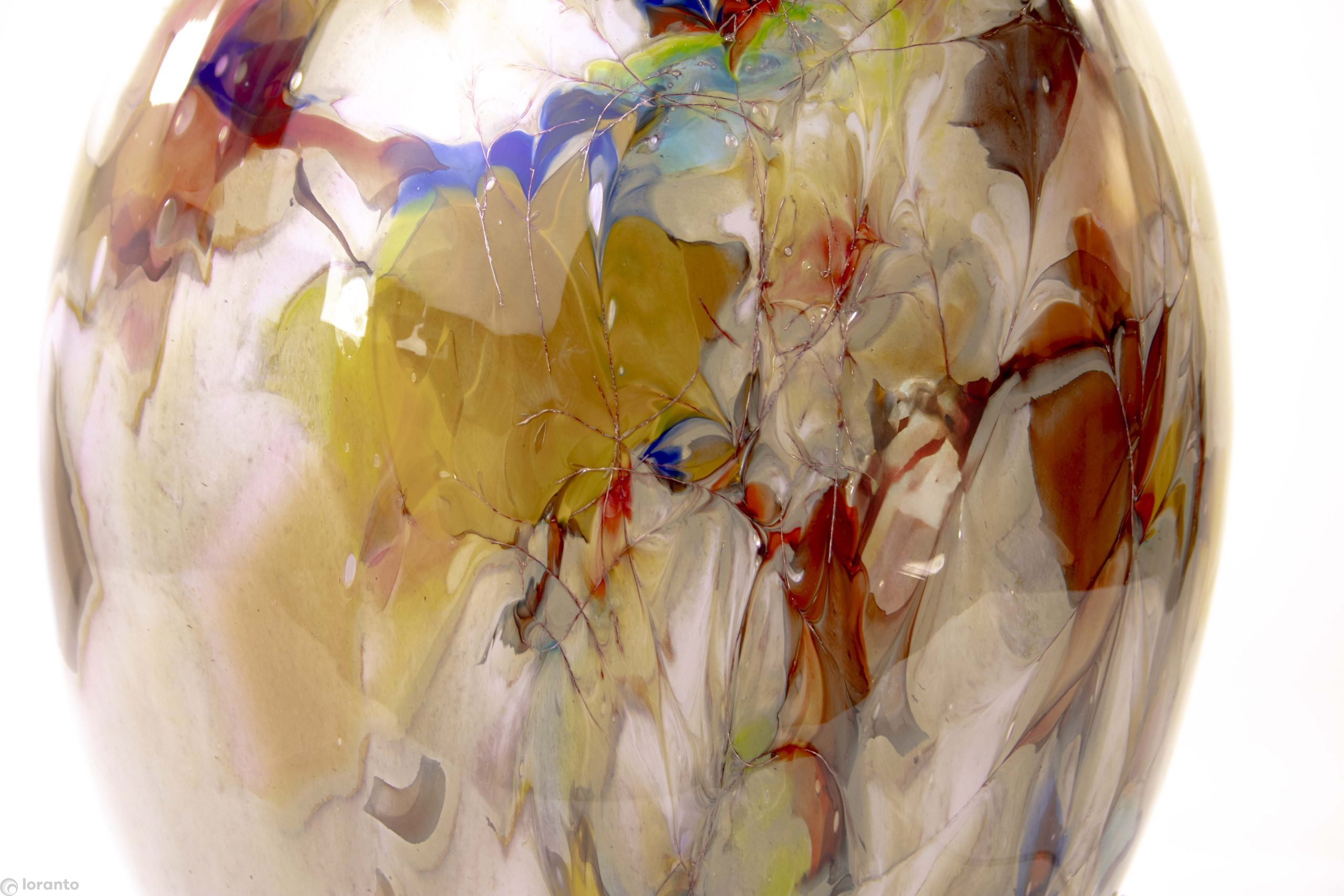 Lamp glas ovaal multicolor 40cm