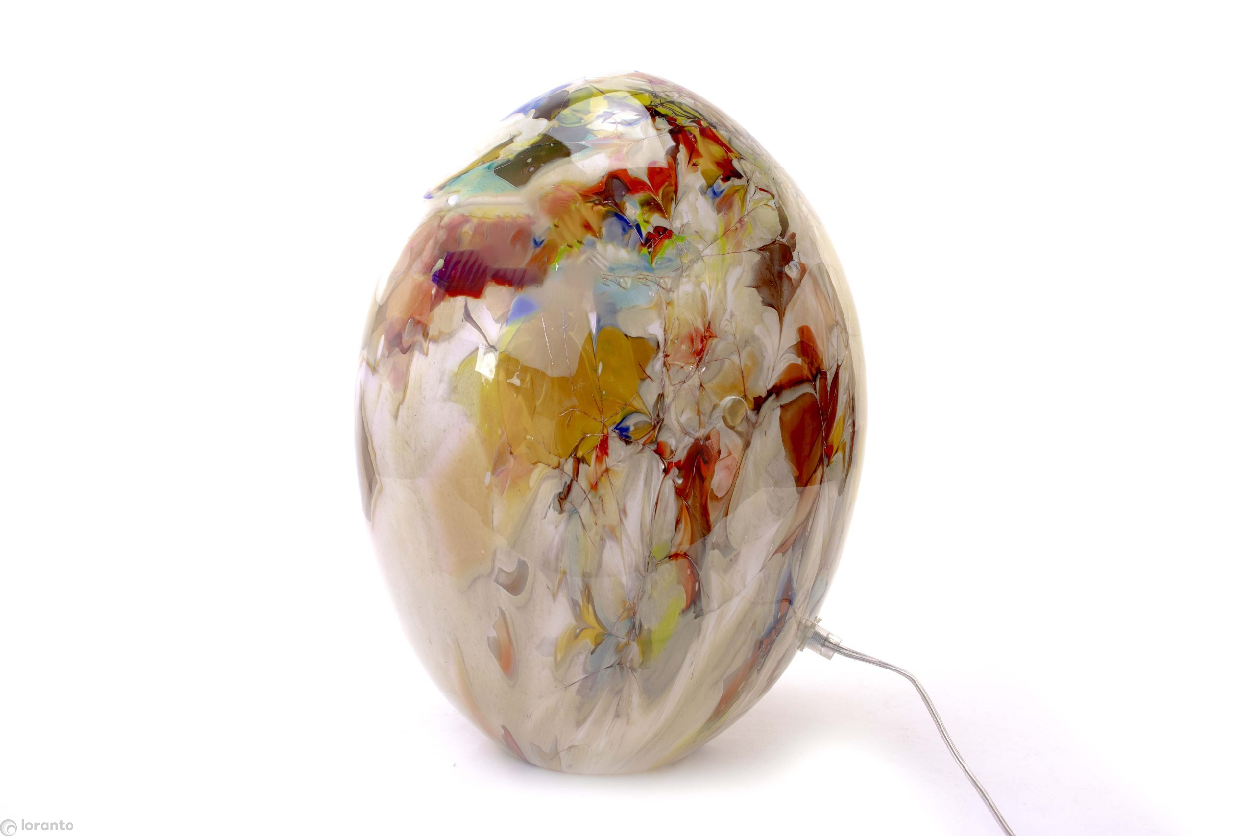 Lamp glas ovaal multicolor 40cm