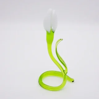 Sneeuwklokje staand mini van glas wit 13cm eliassen.nl