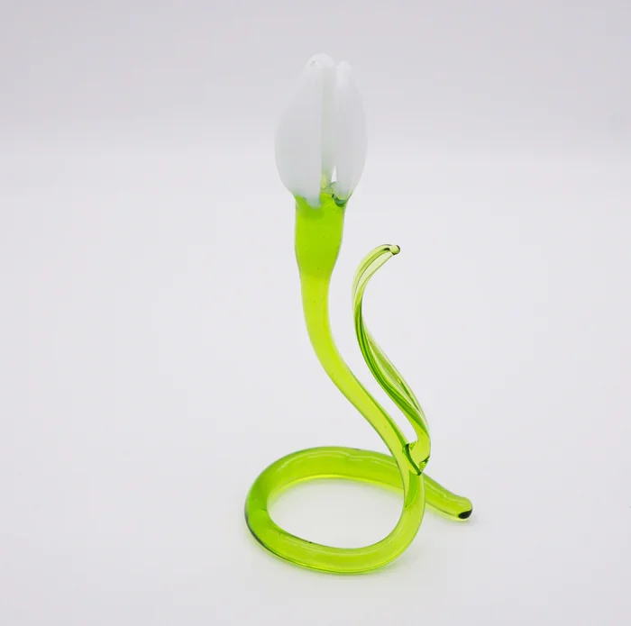 Sneeuwklokje staand mini van glas wit 13cm eliassen.nl