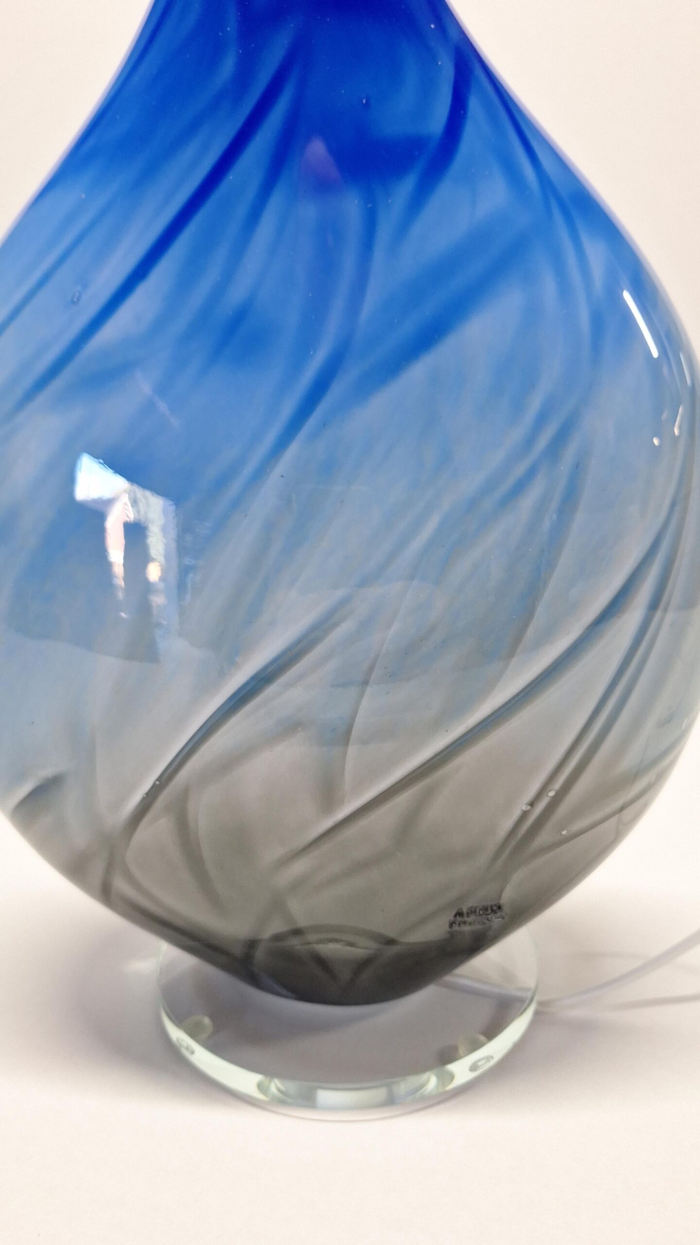 Glasleuchte Arno Frankreich blau-grau 65cm