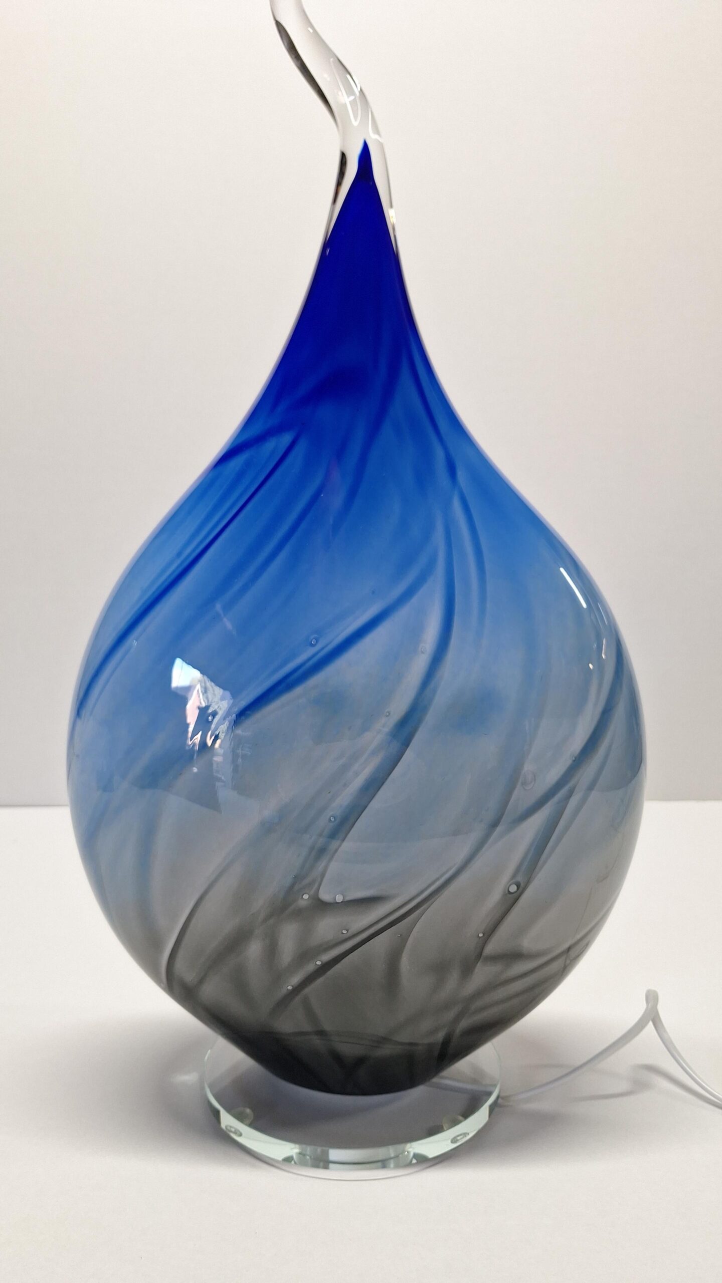 Glasleuchte Arno Frankreich blau-grau 65cm