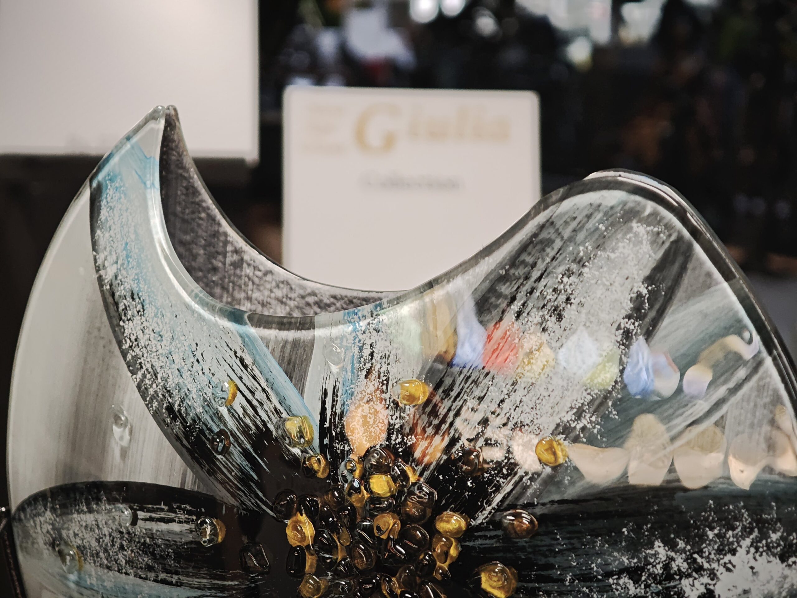 Glasvase rund Frost 39cm