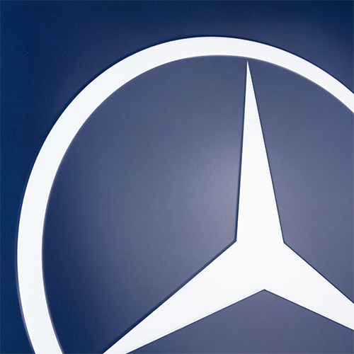 Wall sign metal rectangle vintage mancave Mercedes customer service 40x60cm