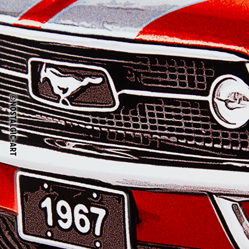 Wandschild Metall Rechteck Vintage Mancave Ford Mustang 60x40cm
