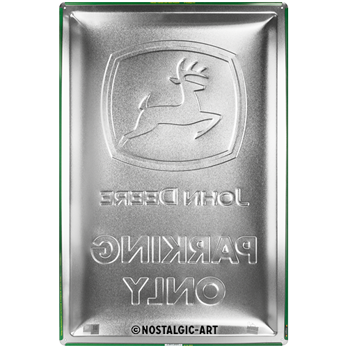 Muurbord metaal rechthoek vintage mancave John Deere parking 40x60cm