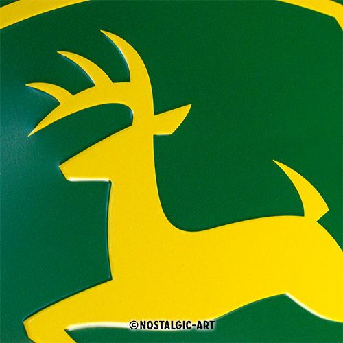 Muurbord metaal rechthoek vintage mancave John Deere parking 40x60cm