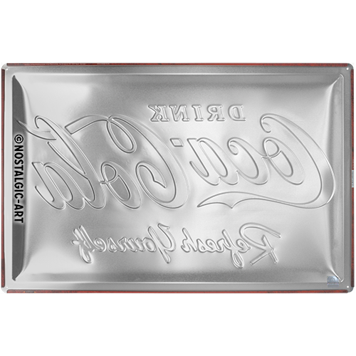 Muurbord metaal rechthoek vintage mancave Coca-Cola logo 60x40cm