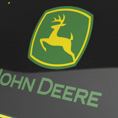 Clock round metal vintage mancave John Deere dark 31cm