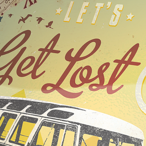 Clock round metal vintage mancave metal Volkswagen bus 31cm