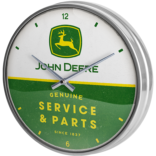 Klok rond metaal modern mancave John Deere Parts 31cm