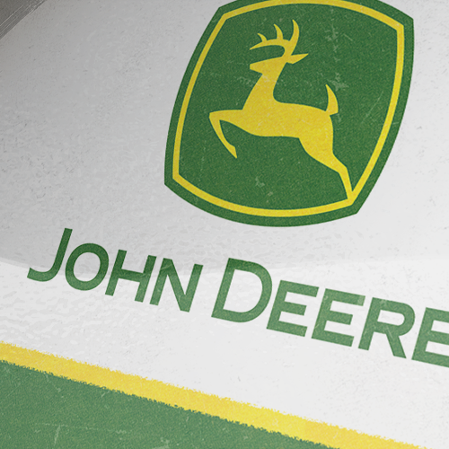 Klok rond metaal modern mancave John Deere Parts 31cm