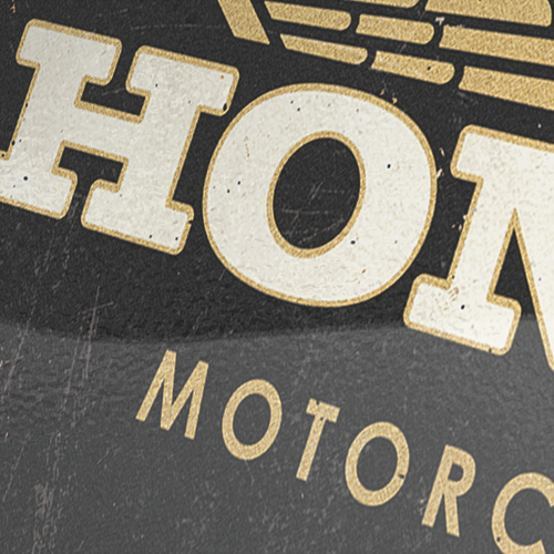 Klok rond metaal vintage mancave Honda 31cm