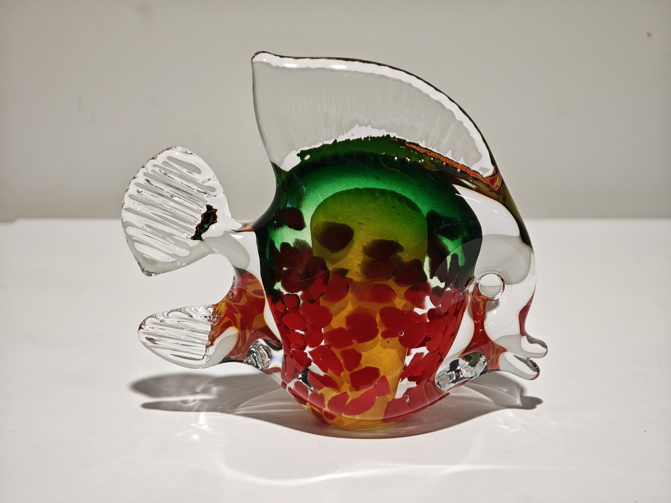 Glazen beeld vis gedetailleerd rood 13cm eliassen.nl 1