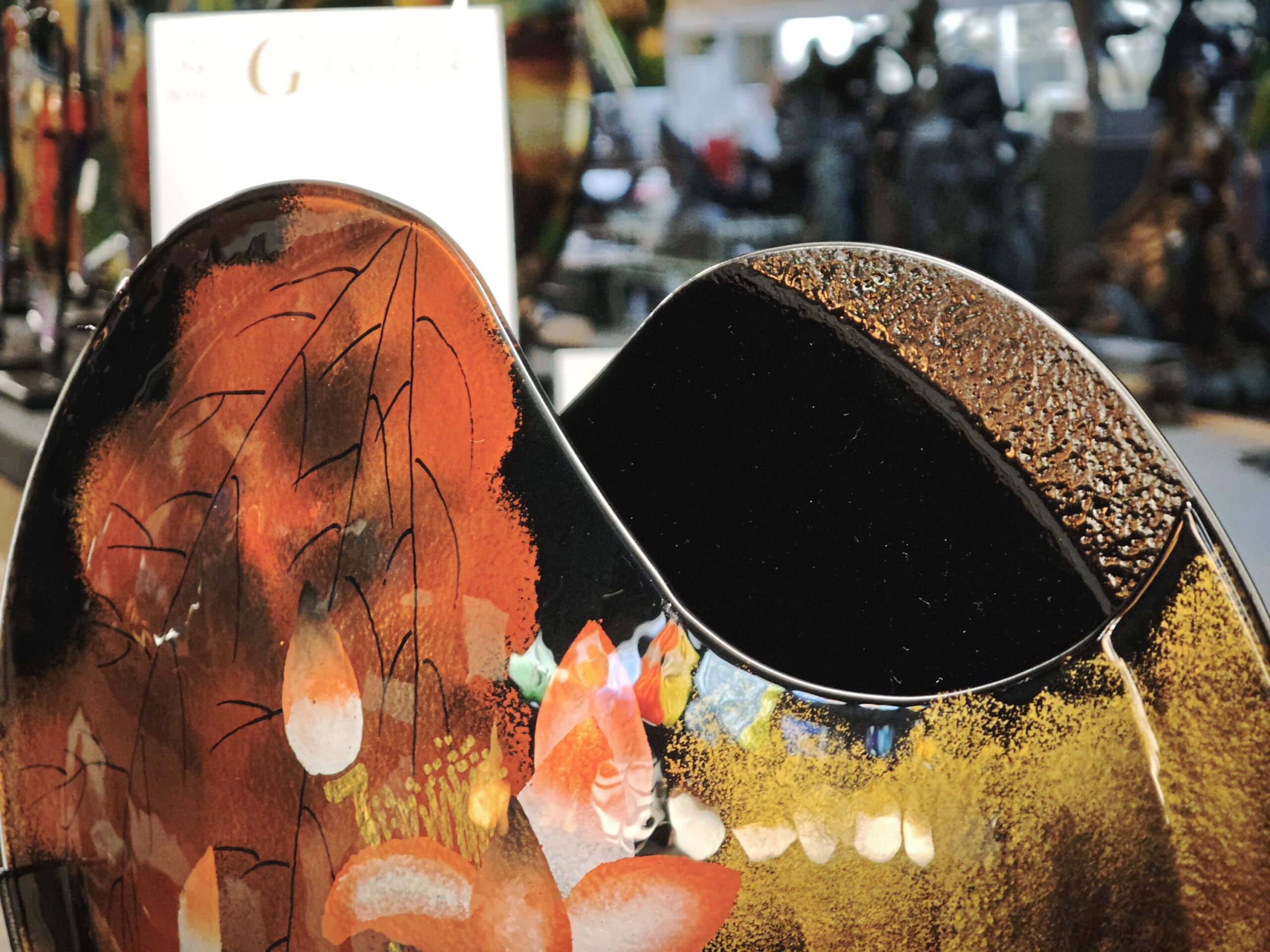 Glasvase rund mit gewelltem Rand Leafs 50cm