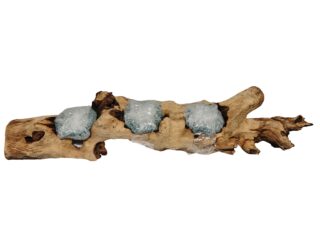 Kaarshouder van hout natuurlijke stronk 3 kaarsen 60cm eliassen.nl